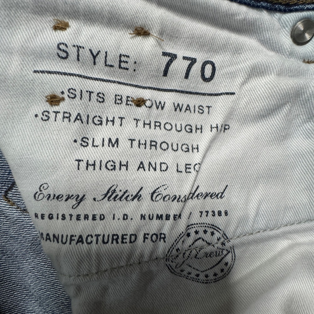 J Crew 770 Straight Fit Jeans Mens Tag Size W36 L32 Blue Kaihara Denim EUC‎ - Picture 4 of 11